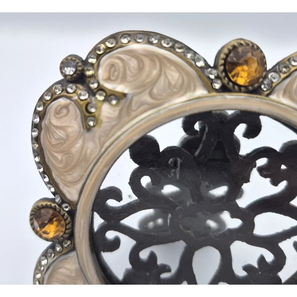 Two's Co.Jeweled Crystal Enameled 3 1/2